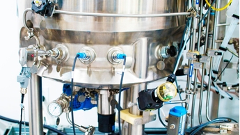 Raman-givare på plats i en bioreaktor av rostfritt stål