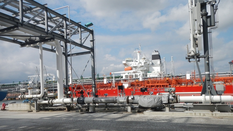 Exempel på mätstation för lossning från fartyg