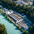 Aerial view of ARA Worblental, wastewater treatment plant  in Switzerland