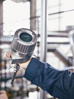 Thermometer with stainless steel housing in a typical industrial process plant